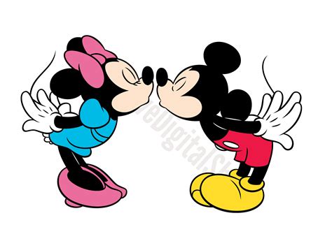 mickey & minnie mouse kissing|different version of mickey.